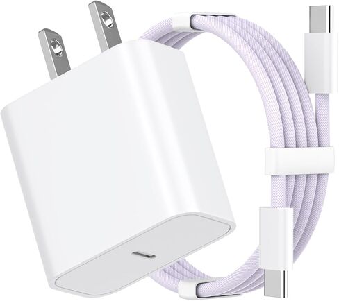 شاحن iPhone 16 Pro Max شحن سريع، [معتمد من Apple MFi] كابل شحن USB C إلى USB C بطول 6 أقدام مع كتلة شاحن حائط سريع 20 وات من النوع C متوافق مع iPhone 16/16 Pro Max/16 Pro/16 Plus/15 iPad in Kuwait
