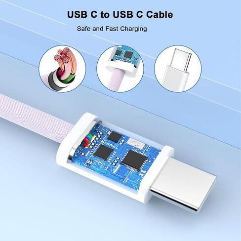 شاحن iPhone 16 Pro Max شحن سريع، [معتمد من Apple MFi] كابل شحن USB C إلى USB C بطول 6 أقدام مع كتلة شاحن حائط سريع 20 وات من النوع C متوافق مع iPhone 16/16 Pro Max/16 Pro/16 Plus/15 iPad in Kuwait