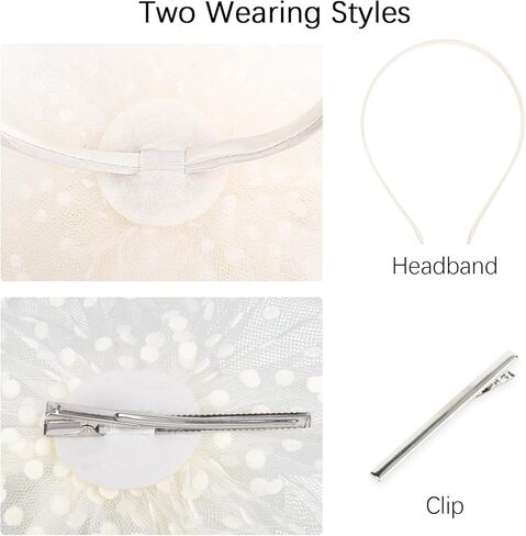 Fascinators Hats for Women Tea Party Flower Pearl Feather Wedding Fascinator Hat Derby Hats for Women Girls in Kuwait