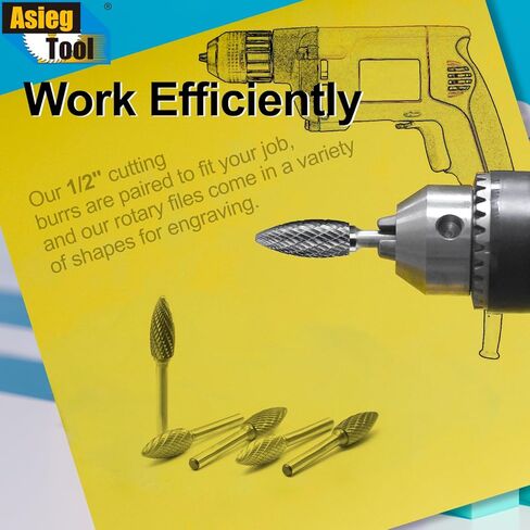 SH-5 Tungsten Carbide Burr Rotary File Flame Shape Double Cut with 1/4''Shank for Die Grinder Drill Bit in Kuwait