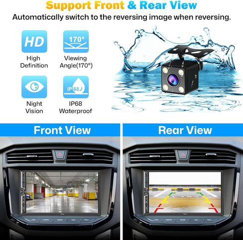 Sjoybring 7 بوصة Dine Din Car Stero مع Carplay و Android Auto ، شاشة اللمس عالية الدقة ، كاميرا احتياطية ، Bluetooth 5.0 ، الصوت 4.2 قناة ، راديو FM/AM ، رابط المرآة in Kuwait