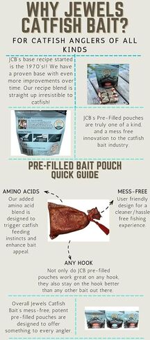 Jewels Catfish Bait - Blood Frenzy Bags - 8 Pre-Filled Bait Pouches per Bag - Approx 2" W x 2.5" L for Catfish Bait - Perfect for Rod&Reel, Jugs, & Trotlines in Saudi Arabia