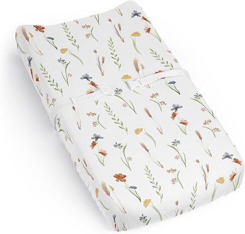 Sweet Jojo Designs Green Boho Floral Leaf Boy Girl Gender Neutral Unisex Baby Changing Pad Cover Sheet Infant Newborn Diaper Change Mat Cover Sage White Bohemian Watercolor Botanical Flower Woodland in Saudi Arabia