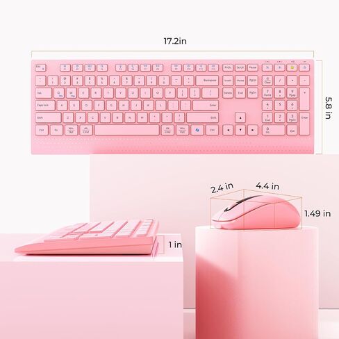 MEETION Wireless Keyboard and Mouse, 2.4 GHz Wireless/Bluetooth, Multi Device Full Size Rechargeable Keyboard, 3800 DPI Optical Mouse, for Windows/Mac, Laptop Computer Desktop iPad Phone in Saudi Arabia
