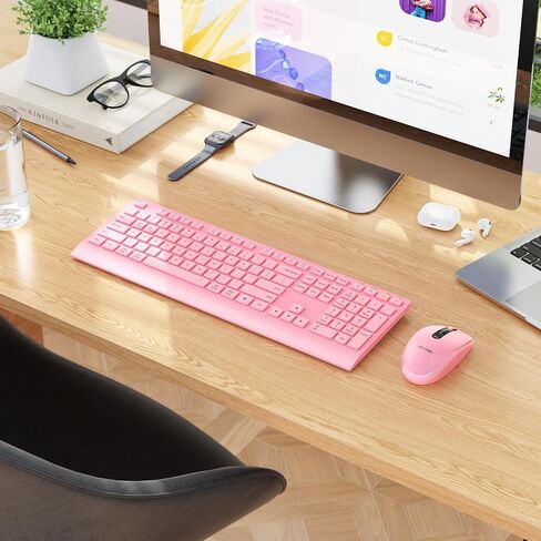 MEETION Wireless Keyboard and Mouse, 2.4 GHz Wireless/Bluetooth, Multi Device Full Size Rechargeable Keyboard, 3800 DPI Optical Mouse, for Windows/Mac, Laptop Computer Desktop iPad Phone in Saudi Arabia