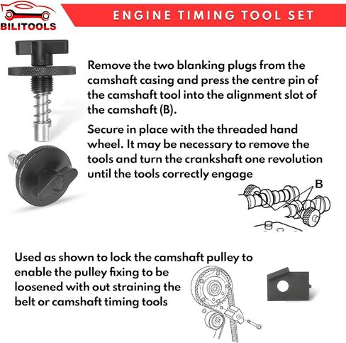 BILITOOLS 1.5 1.6 مجموعة أدوات توقيت المحرك المتوافقة مع Ford Fiesta Fusion Mazda Camshaft Crankshaft Locking Tool 1.4 1.6 1.8 2.0 Di/TDCi/TDDi ECOBOOST 1.6 Ti-VCT 1.5/1.6 VVT 2.3L in Kuwait