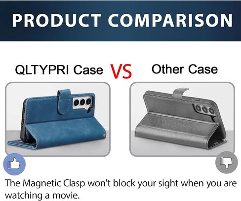 QLTYPRI Case for Samsung Galaxy S25 Ultra, 2 in 1 Detachable Wallet Case PU Leather with Card Slots KickstandWrist StrapMagnetic Closure Shockproof Flip Cover for Samsung S25 Ultra - Blue in Kuwait