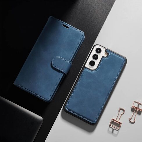 QLTYPRI Case for Samsung Galaxy S25 Ultra, 2 in 1 Detachable Wallet Case PU Leather with Card Slots KickstandWrist StrapMagnetic Closure Shockproof Flip Cover for Samsung S25 Ultra - Blue in Kuwait