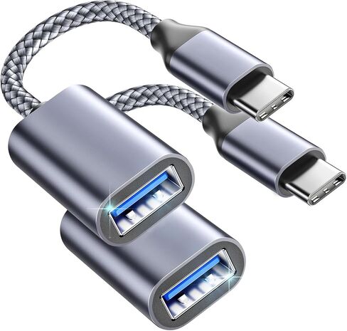 OTG USB-C إلى محول USB 3.0 [2Pack] Thunderbolt 3 متوافق مع Apple MacBook Pro/Air iPhone 16 Pro Max/Plus/15 Samsung Galaxy S24/S23/S22/S21 in Kuwait