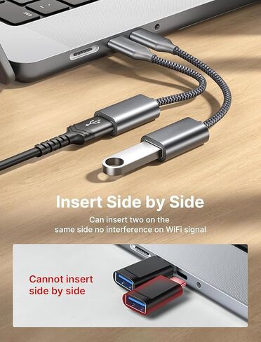 OTG USB-C إلى محول USB 3.0 [2Pack] Thunderbolt 3 متوافق مع Apple MacBook Pro/Air iPhone 16 Pro Max/Plus/15 Samsung Galaxy S24/S23/S22/S21 in Kuwait