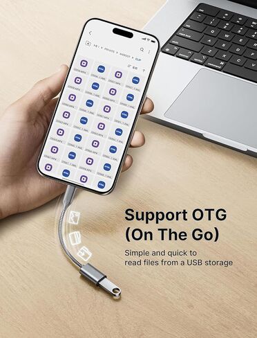 OTG USB-C إلى محول USB 3.0 [2Pack] Thunderbolt 3 متوافق مع Apple MacBook Pro/Air iPhone 16 Pro Max/Plus/15 Samsung Galaxy S24/S23/S22/S21 in Kuwait
