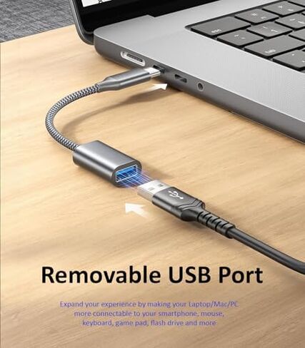 OTG USB-C إلى محول USB 3.0 [2Pack] Thunderbolt 3 متوافق مع Apple MacBook Pro/Air iPhone 16 Pro Max/Plus/15 Samsung Galaxy S24/S23/S22/S21 in Kuwait