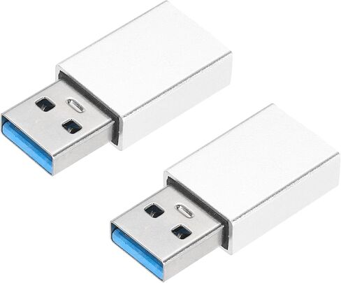 MECCANIXITY 2 Pcs USB Male to Female Adapter, USB 3.0 Coupler Male to Female Connector Converter for Phone Laptop Car Black in Kuwait