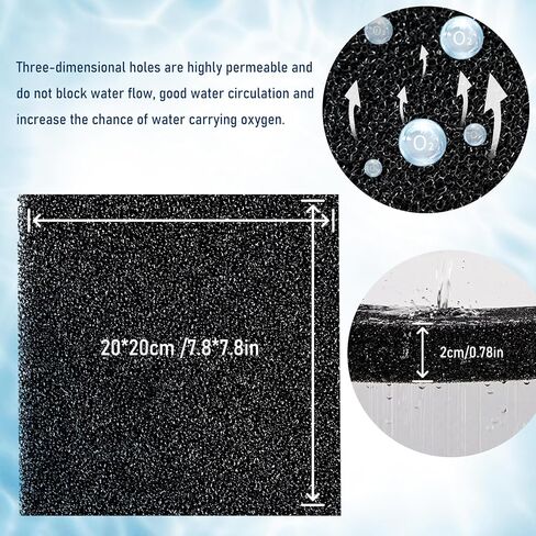 EKIND Filter Sponge Aquarium Filter Media, Super Filter Effect, Fish Tank Aquarium White Filter Sponge Pad, Fits Most Fish Tanks for Water Cleaning (5.9 in x5.9 in) in Saudi Arabia