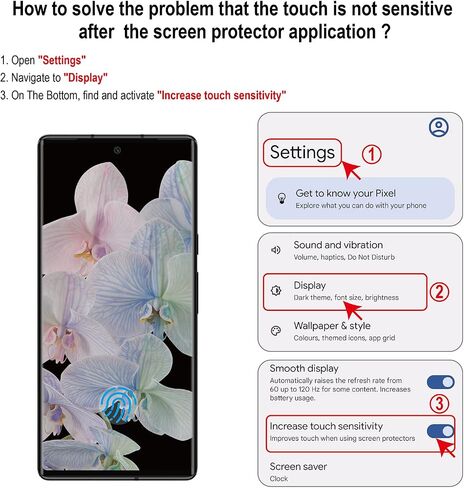 [بصمات الأصابع متوافقة] 2 حزمة 3D الزجاج المقسّن لـ Google Pixel 6 Pro Screen Protector + 2 Pack Camera Lens Protector ، [Fighrint Unlock] [anti-scratch] [اعمل مع CASE] in Kuwait