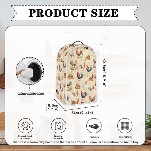 Mumeson Vinatge Rooster Blender Cover Dust Proof Polyester Blender Cover Protection Blender Dust Cover Home Kitchen Appliance Cover Decoration in Saudi Arabia