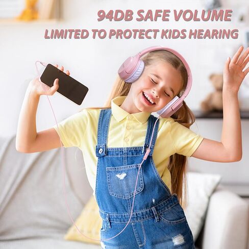 INFURTURE CH3 Kids USB C Headphones for School,Type C Kids Headphones,Wired Boys Girls Headphones with Safe Limiter 94dB,HD Stereo Sound,On/Over Ear Headphones for/Tablet/School/Travel(Green) in Saudi Arabia