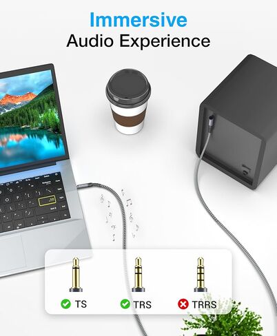 BlueRigger 3.5mm 90 Degree Stereo Audio Cable (10FT, L-Shaped Right Angle Jack, Auxiliary Cable, Male to Male, Hi-Fi Sound) – Aux Cord for Headphones, Car Stereo, Speaker, Phone, Tablet, Laptop in Kuwait