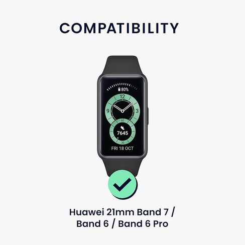 مجموعة حزام Kwmobile متوافقة مع Huawei 21mm Band 7 / Band 6 / Band 6 Pro Straps - 6x TPU Silicone Wristband - Multicolor in Saudi Arabia