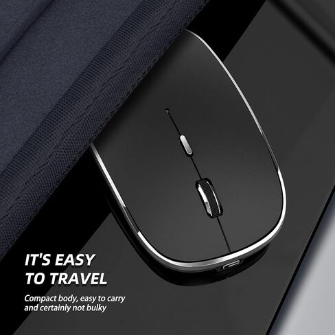 Rechargeable Bluetooth Mouse for MacBook, 6 Buttons, Comfortable to Hold, Quad-Mode(BT1/BT2/USB/TypeC), Silent Clicks, Portable Travel, USBC Wireless Mouse for Laptop PC Desktop Computer Tablet Phone in Saudi Arabia