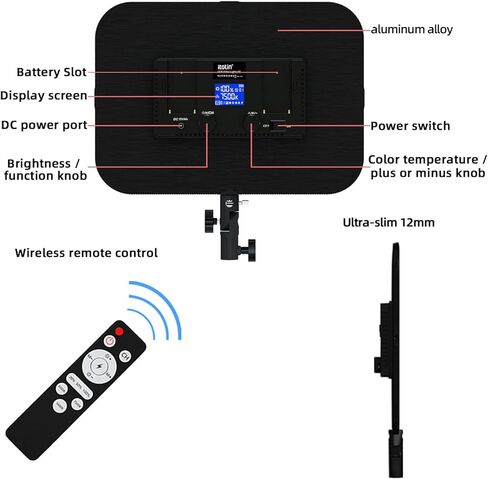 LED Video Light Panel Photography Lighting, 45W LED Studio Light for Phtography, Video Lighting Kit with 70.8" Tripod, Bi-Color 3200K–7500K, 8 Scene Lighting Effects (2 Pack) in Kuwait