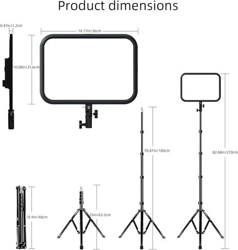 LED Video Light Panel Photography Lighting, 45W LED Studio Light for Phtography, Video Lighting Kit with 70.8" Tripod, Bi-Color 3200K–7500K, 8 Scene Lighting Effects (2 Pack) in Kuwait