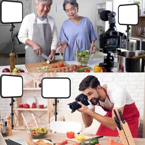 LED Video Light Panel Photography Lighting, 45W LED Studio Light for Phtography, Video Lighting Kit with 70.8" Tripod, Bi-Color 3200K–7500K, 8 Scene Lighting Effects (2 Pack) in Kuwait