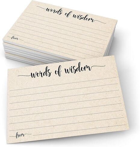 321Done Advice and Wishes Cards, Made in USA - 4x6 Kraft Tan, Blank Well Wishes for Wedding, Bridal, Mr and Mrs, Retirement, Baby Shower, Words of Wisdom - Pack of 50 in Saudi Arabia