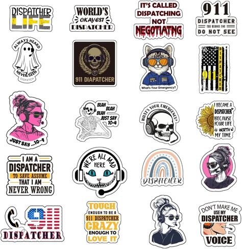 1step2dream Funny 911 Sticker for Dispatcher, Cute and Humor Emergency Decals for Women, Gift for 911 Dispatcher | for Decorating Phone Laptop Water Bottle in Kuwait