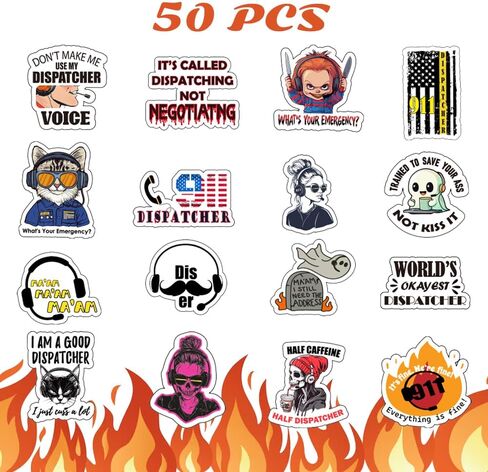 1step2dream Funny 911 Sticker for Dispatcher, Cute and Humor Emergency Decals for Women, Gift for 911 Dispatcher | for Decorating Phone Laptop Water Bottle in Kuwait