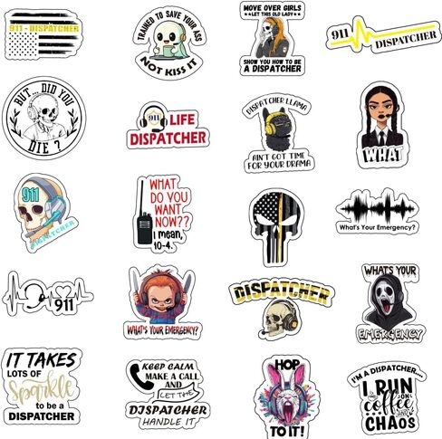 1step2dream Funny 911 Sticker for Dispatcher, Cute and Humor Emergency Decals for Women, Gift for 911 Dispatcher | for Decorating Phone Laptop Water Bottle in Kuwait