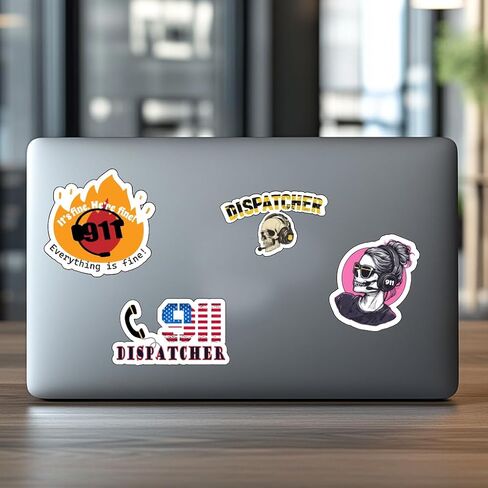 1step2dream Funny 911 Sticker for Dispatcher, Cute and Humor Emergency Decals for Women, Gift for 911 Dispatcher | for Decorating Phone Laptop Water Bottle in Kuwait