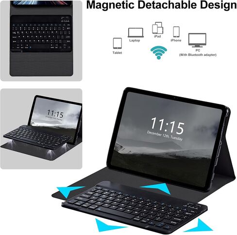 حالة لوحة المفاتيح لحالة قرص Amazon Fire Max 11 الجديدة كليًا ، (13th Gen ، 2023 إصدار) - لوحة مفاتيح مغناطيسية قابلة للفصل رقيقة رقيقة Slim Smart Tablet ， القراءة Cat in Kuwait