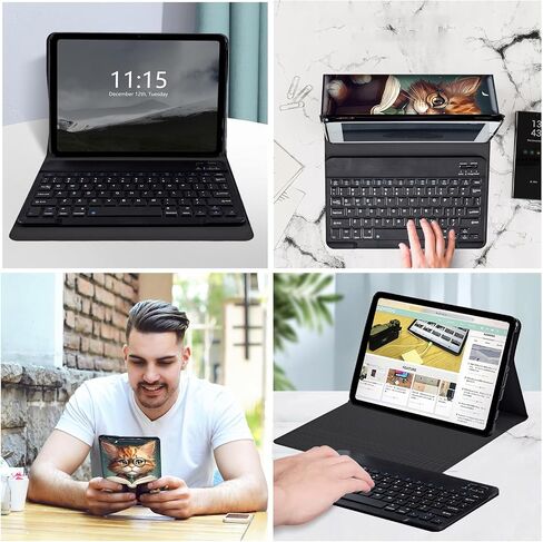 حالة لوحة المفاتيح لحالة قرص Amazon Fire Max 11 الجديدة كليًا ، (13th Gen ، 2023 إصدار) - لوحة مفاتيح مغناطيسية قابلة للفصل رقيقة رقيقة Slim Smart Tablet ， القراءة Cat in Kuwait