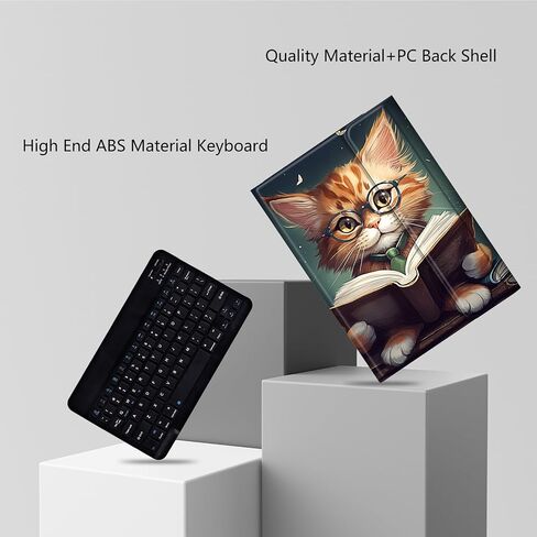 حالة لوحة المفاتيح لحالة قرص Amazon Fire Max 11 الجديدة كليًا ، (13th Gen ، 2023 إصدار) - لوحة مفاتيح مغناطيسية قابلة للفصل رقيقة رقيقة Slim Smart Tablet ， القراءة Cat in Kuwait