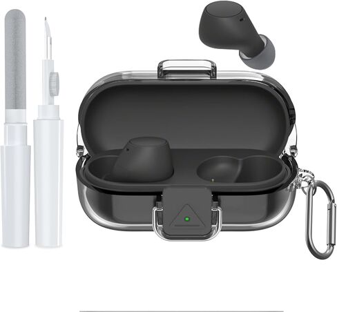 [with Safety Lock] for Sony WF-C510 Case Cover, Clear Soft TPU Protective Earbuds Case with Carabiner & Cleaner Kit Accessories Set(Clear) in Kuwait