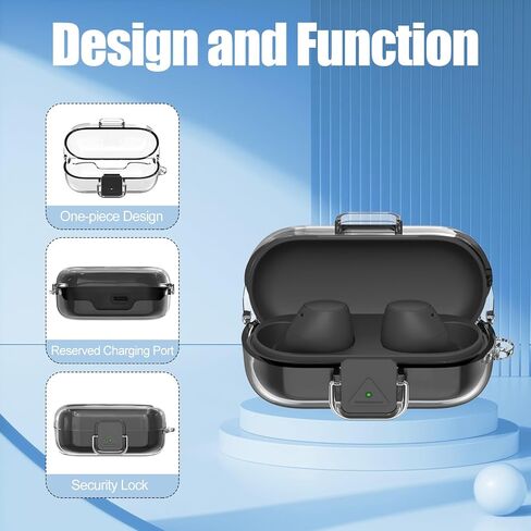 [with Safety Lock] for Sony WF-C510 Case Cover, Clear Soft TPU Protective Earbuds Case with Carabiner & Cleaner Kit Accessories Set(Clear) in Kuwait