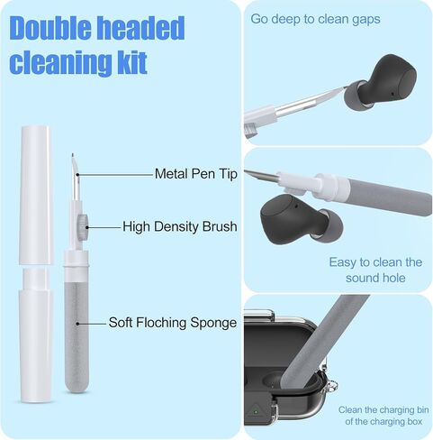 [with Safety Lock] for Sony WF-C510 Case Cover, Clear Soft TPU Protective Earbuds Case with Carabiner & Cleaner Kit Accessories Set(Clear) in Kuwait