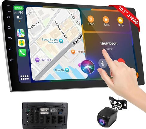 Haudio 10.1 Inch Cars Radio with Apple Carplay and Android Auto, 2 Din Car Stereo with HD Backup Camera, GPS Navigation, Bluetooth, Voice Control, Mirror Link, FM/AM/AUX for All Vehicles(4+64GB) in Saudi Arabia