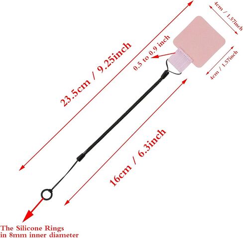 Mini Skater Plastic Elastic Tether Lanyard with Silicone Ring & Pen Loop Holder for Tethering Stylus Pen to Drawing Tablet, 4 Set (Pink) in Saudi Arabia