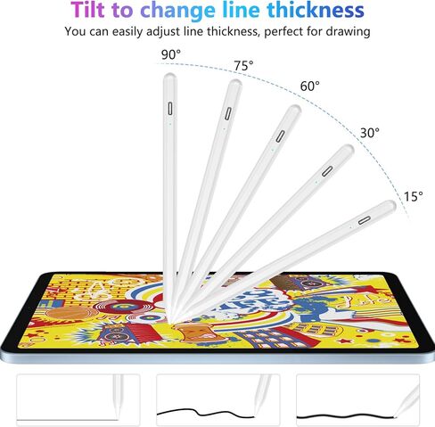 Stylus Pen for iPad 10th 9th 8th 7th 6th Generation, 15Mins Fast Charge for Apple iPad Pencil with Pencil Holder, for iPad Pro 11/12.9 inch, for iPad Air 5th/4th/3th Gen, for iPad Mini 6th/5th Gen in Kuwait