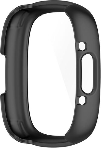 Screen Protector Cases Compatible with Fitbit Versa 4/Sense 2 Smartwatch, Replacement Shockproof Cover Slim Guard Thin Bumper Shell Protector Built-in Tempered Film Design (Black*3) in Saudi Arabia