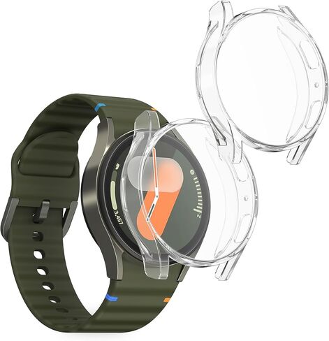 kwmobile Case Compatible with Samsung Galaxy Watch 7 40mm Case - 2X TPU Silicone Fitness Tracker Cover - Transparent in Saudi Arabia