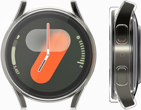 kwmobile Case Compatible with Samsung Galaxy Watch 7 40mm Case - 2X TPU Silicone Fitness Tracker Cover - Transparent in Saudi Arabia