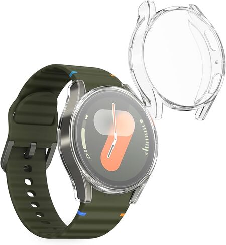 kwmobile Case Compatible with Samsung Galaxy Watch 7 40mm Case - 2X TPU Silicone Fitness Tracker Cover - Transparent in Saudi Arabia