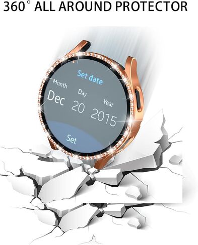 علبة Bling لـ Samsung Galaxy Watch Fe (2024) ، Galaxy Watch 5 و 4 شاشة واقي 40 مم ، غطاء الوجه الواقي من Bling Diamond مع فيلم زجاجي مقسى ، وردي+الذهب الوردي. in Kuwait