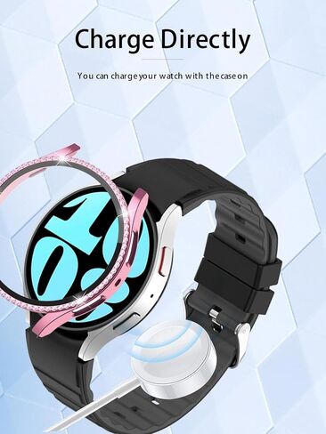 علبة Bling لـ Samsung Galaxy Watch Fe (2024) ، Galaxy Watch 5 و 4 شاشة واقي 40 مم ، غطاء الوجه الواقي من Bling Diamond مع فيلم زجاجي مقسى ، وردي+الذهب الوردي. in Kuwait
