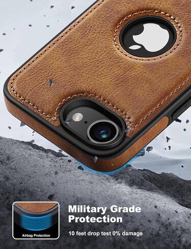 Magnetic for iPhone 16e Leather Case,Built-in Invisible Stand [Compatible with Magsafe] Protective Slim Kickstand Phone Cover Compatible with iPhone 16e (2025) 6.1" (Brown) in Kuwait