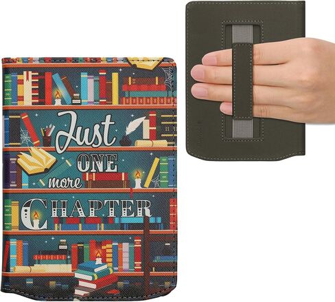 kwmobile Case Compatible with Pocketbook Verse/Verse Pro/Verse Color/Vivlio Light/Light HD Case - PU Cover w/Strap - Cosmic Nature Blue/Grey/Black in Saudi Arabia