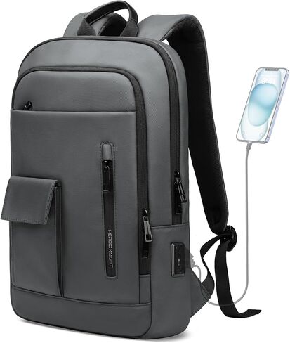 Slim Business Backpack With USB Charging Port Lightweight Anti-theft Travel Backpacks 15.6 inch Water Resistant Laptop Bag for Work Office College in Saudi Arabia